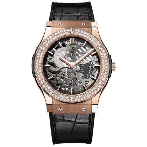 Hublot Classic Fusion Skeleton Dial 18k King Gold Diamond